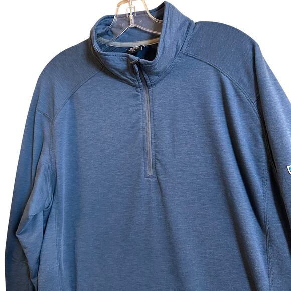 KUHL Men’s Sz XL Pullover Shirt Blue 1/4 Quarter Zip Pullover Alloy Base Layer - Picture 3 of 16